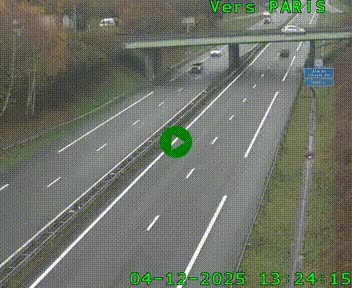 Caméra routière sur l'autoroute A20 au nord de Limoges, à la jonction avec la N520. Vue orientée vers Paris