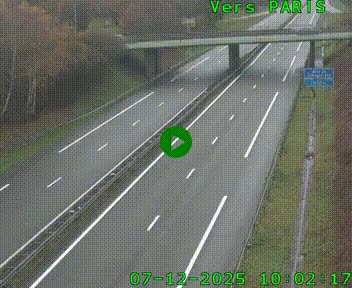 Caméra routière sur l'autoroute A20 au nord de Limoges, à la jonction avec la N520. Vue orientée vers Paris