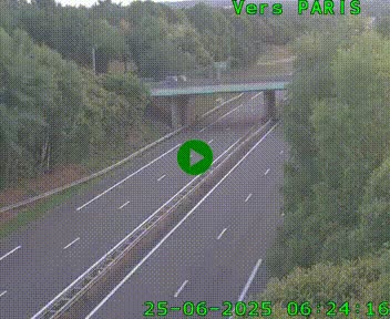 Caméra routière sur l'autoroute A20 au nord de Limoges, à la jonction avec la N520. Vue orientée vers Paris