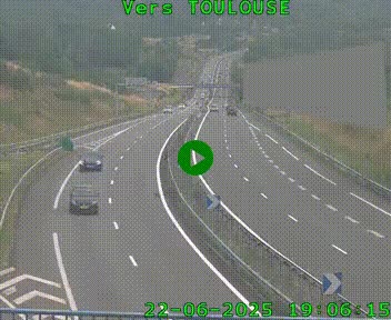 Caméra routière sur l'autoroute A20 à Noailles, en périphérie de Brive-la-Gaillarde. Vue orientée vers Toulouse