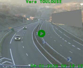 Caméra routière sur l'autoroute A20 à Noailles, en périphérie de Brive-la-Gaillarde. Vue orientée vers Toulouse