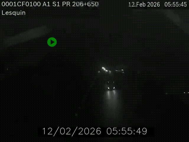 Webcam autoroute A1 à hauteur de Lesquin. Vue orientée vers Lille