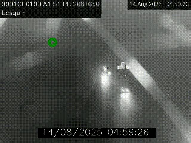 Webcam autoroute A1 à hauteur de Lesquin. Vue orientée vers Lille