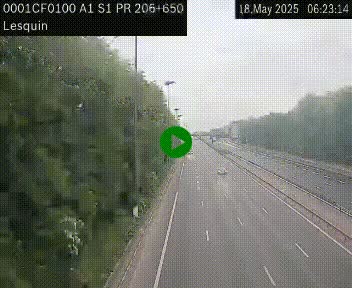 Webcam autoroute A1 à hauteur de Lesquin. Vue orientée vers Lille
