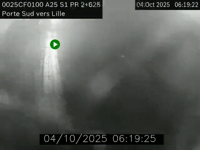 Webcam autoroute A25 sur le périphérique de Lille à hauteur de Lille-Sud et la sortie 3 Faches-Thumesnil. Vue orientée vers Lille-Centre.