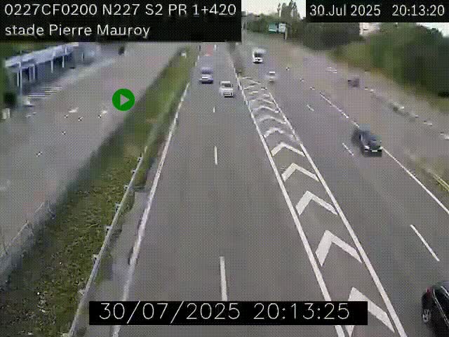 Webcam à hauteur du Stade Pierre Mauroy à Villeneuve d'Ascq sur la N227. Vue orientée vers Mons-en-Baroeul