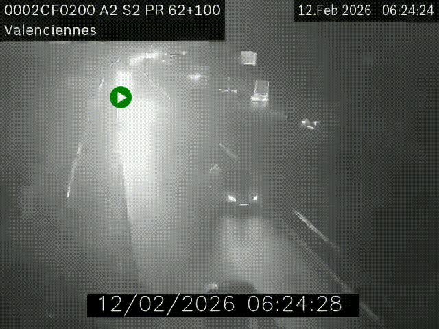 Webcam autoroute A2 à Valenciennes. Vue orientée vers Maubeuge et Mons (Belgique)