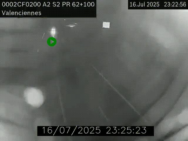 Webcam autoroute A2 à Valenciennes. Vue orientée vers Maubeuge et Mons (Belgique)