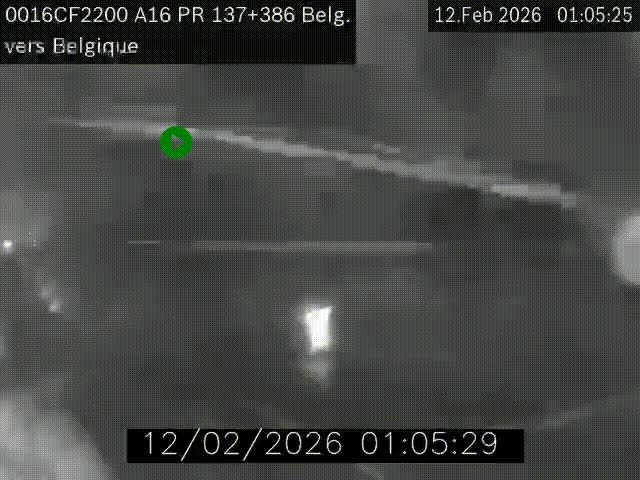 Webcam à la frontière franco-belge au niveau de Bray-Dunes/De-Panne sur l'autoroute A16. Vue orientée vers la Belgique