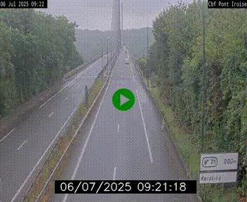 Webcam sur la N165 après le Pont de l'Iroise, à l'entrée de Brest