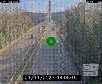 Webcam sur la N165 après le Pont de l'Iroise, à l'entrée de Brest