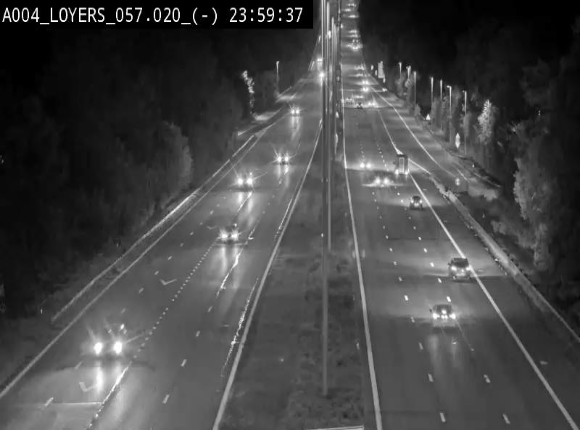Webcam E411 au niveau du viaduc de Beez à Loyers, entre Champion et Warissoulx. Vue orientée vers Bruxelles