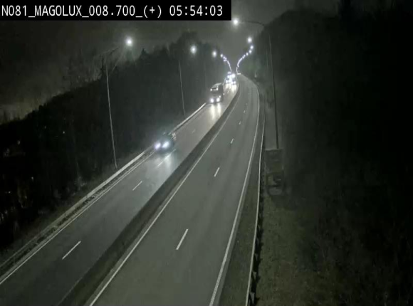 Webcam sur la N81 (E411) à hauteur de la jonction avec la N883. Vue orientée vers Longwy