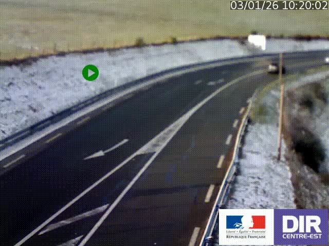 Webcam sur le col Pin Bouchain, vue orientée vers Roanne, en provenance de Lyon sur la nationale 7 (N7)