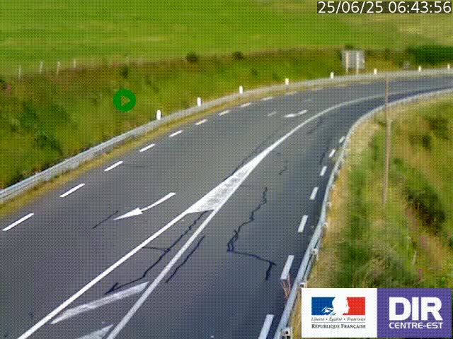 Webcam sur le col Pin Bouchain, vue orientée vers Roanne, en provenance de Lyon sur la nationale 7 (N7)