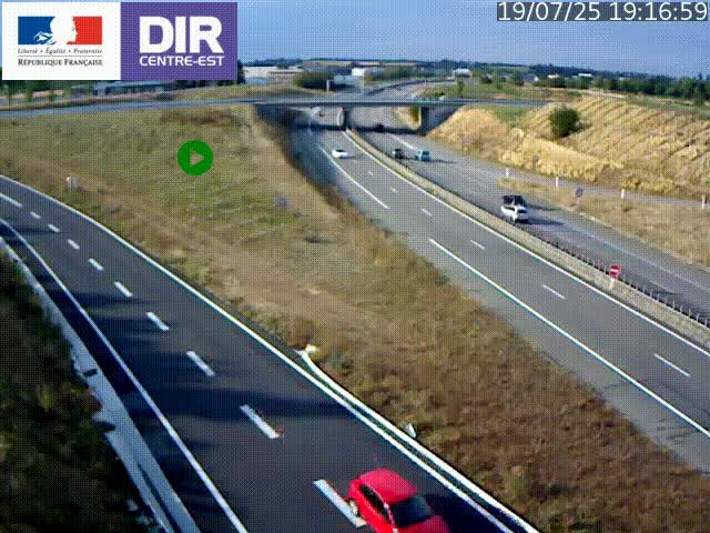 Webcam sur le contournement de Valence, sur la Nationale 7, caméra orientée vers Lyon