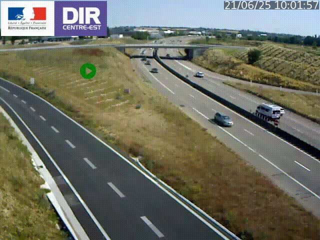 Webcam sur le contournement de Valence, sur la Nationale 7, caméra orientée vers Lyon