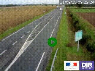 Webcam routière sur la RN7 à hauteur de Toulon-sur-Allier, entre Moulins et Vichy