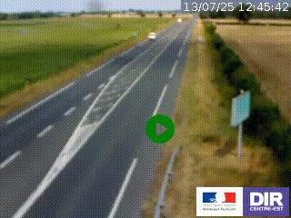 Webcam routière sur la RN7 à hauteur de Toulon-sur-Allier, entre Moulins et Vichy