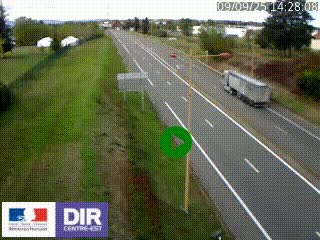 Webcam à Mably, à proximité de Roanne en direction de Moulins sur la N7