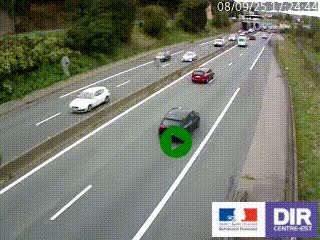 Caméra autoroutière sur l'A47 à hauteur de Givors, a proximité de Lyon. La webcam est orientée vers Lyon