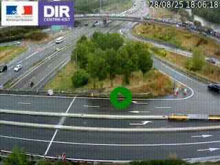 Webcam traffic à Grenoble-sud sur l'autoroute A480. Vue orientée vers l'entrée et la sortie de Grenoble