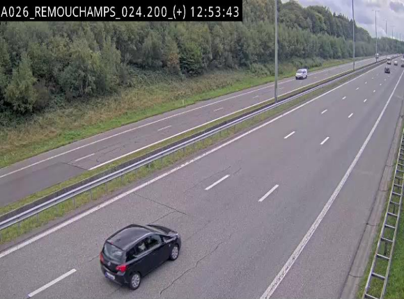 Webcam à hauteur de Spa entre la sortie Remouchamps et la sortie Stavelot. Vue orientée vers les Ardennes