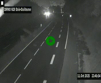 Webcam routière à hauteur de Bois-Guillaume en périphérie de Rouen. Vue orientée vers Rouen