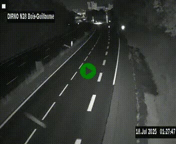 Webcam routière à hauteur de Bois-Guillaume en périphérie de Rouen. Vue orientée vers Rouen