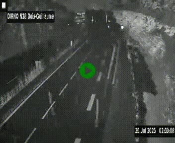 Webcam routière à hauteur de Bois-Guillaume en périphérie de Rouen. Vue orientée vers Rouen