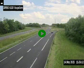 Webcam autoroute A150 à hauteur de La Vaupalière en périphérie de Rouen. Vue orientée vers Rouen