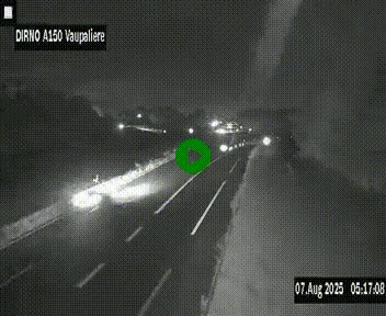 Webcam autoroute A150 à hauteur de La Vaupalière en périphérie de Rouen. Vue orientée vers Rouen