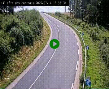 Webcam en haut de la Côte des Carreaux sur la N31 à Avesnes-en-Bray. Vue orientée vers Rouen