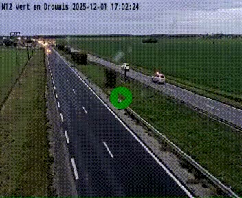 Webcam à hauteur de Vert-en-Drouais sur la N12, en périphérie de Dreux. Vue orientée vers Alençon