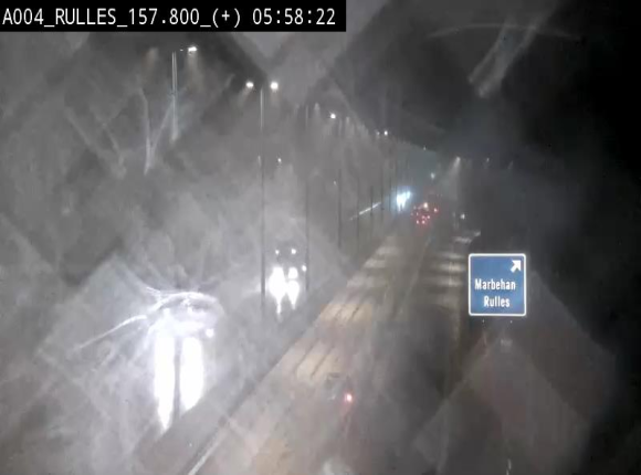 Webcam à hauteur de la sortie 28a donnant sur la P7 menant à Rulles. Vue orientée vers Luxembourg