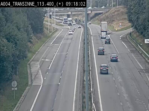 Webcam dans les Ardennes sur l'E411 à hauteur de Transinne. Vue orientée vers le sud de la Belgique