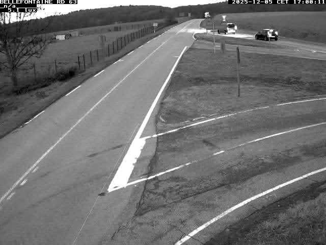 Webcam à Bellefontaine dans les Vosges à 552 mètres d'altitude sur la D63, à la jonction avec la D20A