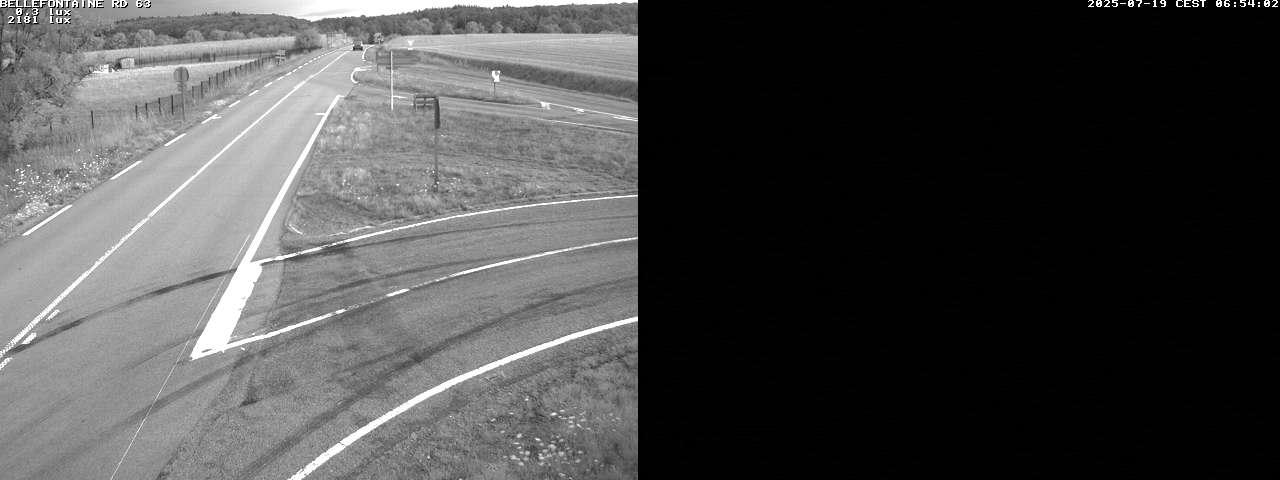 Webcam à Bellefontaine dans les Vosges à 552 mètres d'altitude sur la D63, à la jonction avec la D20A