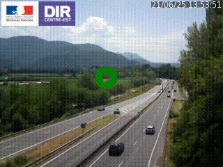 Caméra trafic à Meylan sur la Rocade-Sud de Grenoble en direction d'Aix-en-Provence