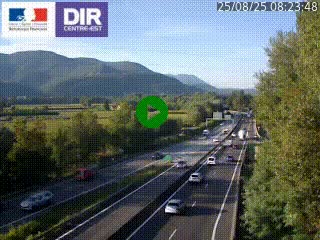Caméra trafic à Meylan sur la Rocade-Sud de Grenoble en direction d'Aix-en-Provence