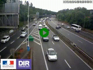Caméra autoroute sur A6 - Valvert, près de Lyon, en direction de Paris, à hauteur de la sortie 36 Porte du Valvert