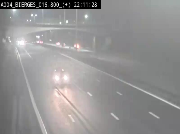 Webcam à Wavre, à hauteur de la sortie 5 Bierges. Vue orientée vers Namur