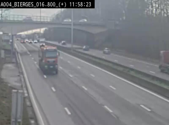 Webcam à Wavre, à hauteur de la sortie 5 Bierges. Vue orientée vers Namur