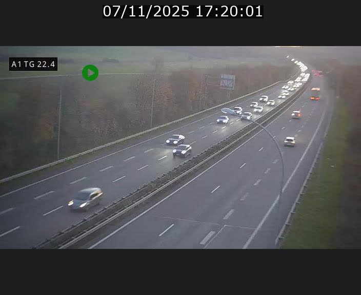 Traffic live webcam Luxembourg Flaxweiler - A1 direction Luxembourg - BK 22.4