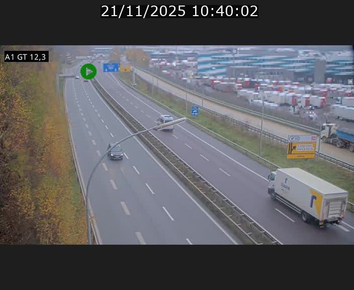 Traffic live webcam Luxembourg Senningerberg - A1 direction Allemagne - BK 12.3