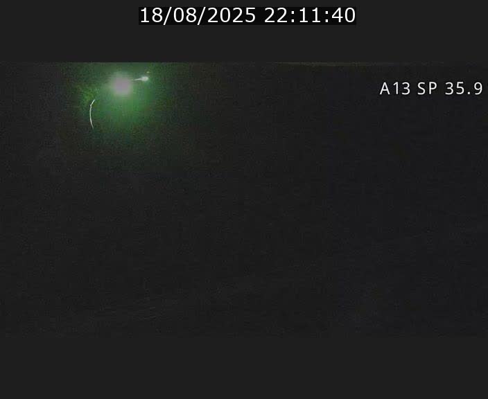 Webcam trafic sur A13 à l'entrée ouest du tunnel Markusbierg à Remerschen. Vue orientée vers Mondorf-les-Bains.