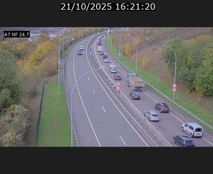 Caméra trafic Luxembourg - A7, Schieren direction Mersch