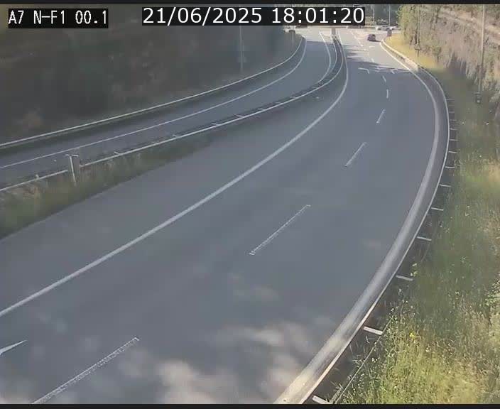 Webcam autoroute Luxembourg A7 située dans la sortie 1 Waldhof, vers la N11, avant le Tunnel Stafelter