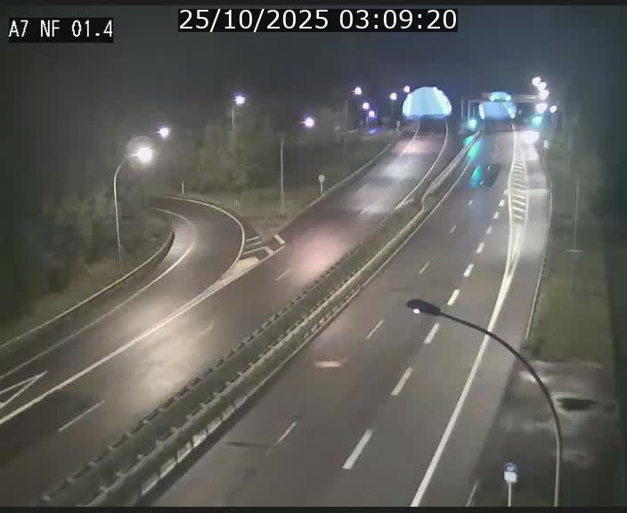 Caméra autoroute Luxembourg A7 - Echangeur Waldhaff - direction Tunnel Stafelter