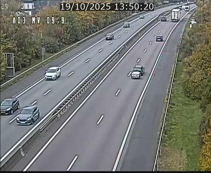 Webcam Autoroute à la Croix de Bettembourg - A3 - BK 9.9 - direction Luxembourg-Ville